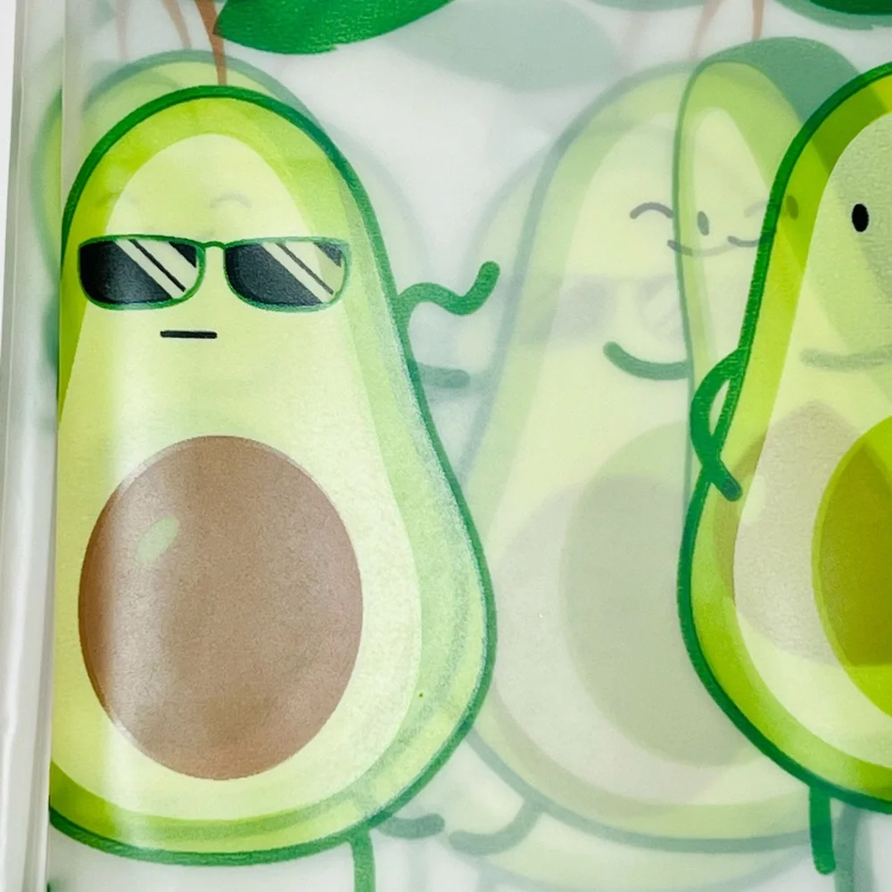 Avocado Dudes Peva Shower Curtain Hat Sunglasses Mustache Fun